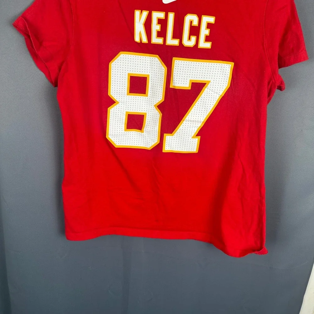 Nike Kansas City Chiefs Travis Kelce 87 Super Bowl LVII Red T-Shirt Mens Large